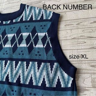 バックナンバー(BACK NUMBER)の[極美品]BACK NUMBER® バックナンバー　メンズベスト　紺XL(ベスト)