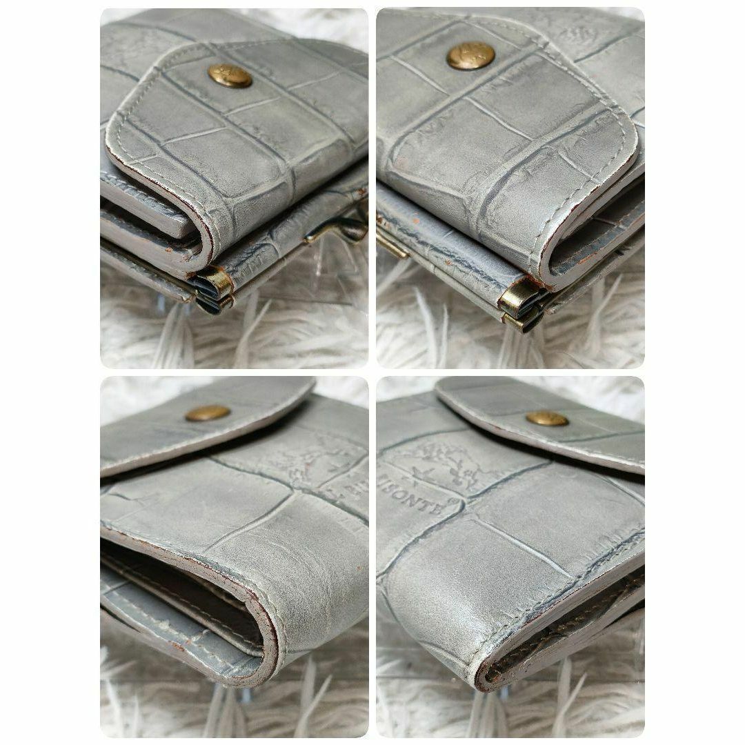IL BISONTE - イルビゾンテ 二つ折り財布 クロコ グレー IL BISONTE - イルビゾンテ 二つ折り財布 クロコ グレー