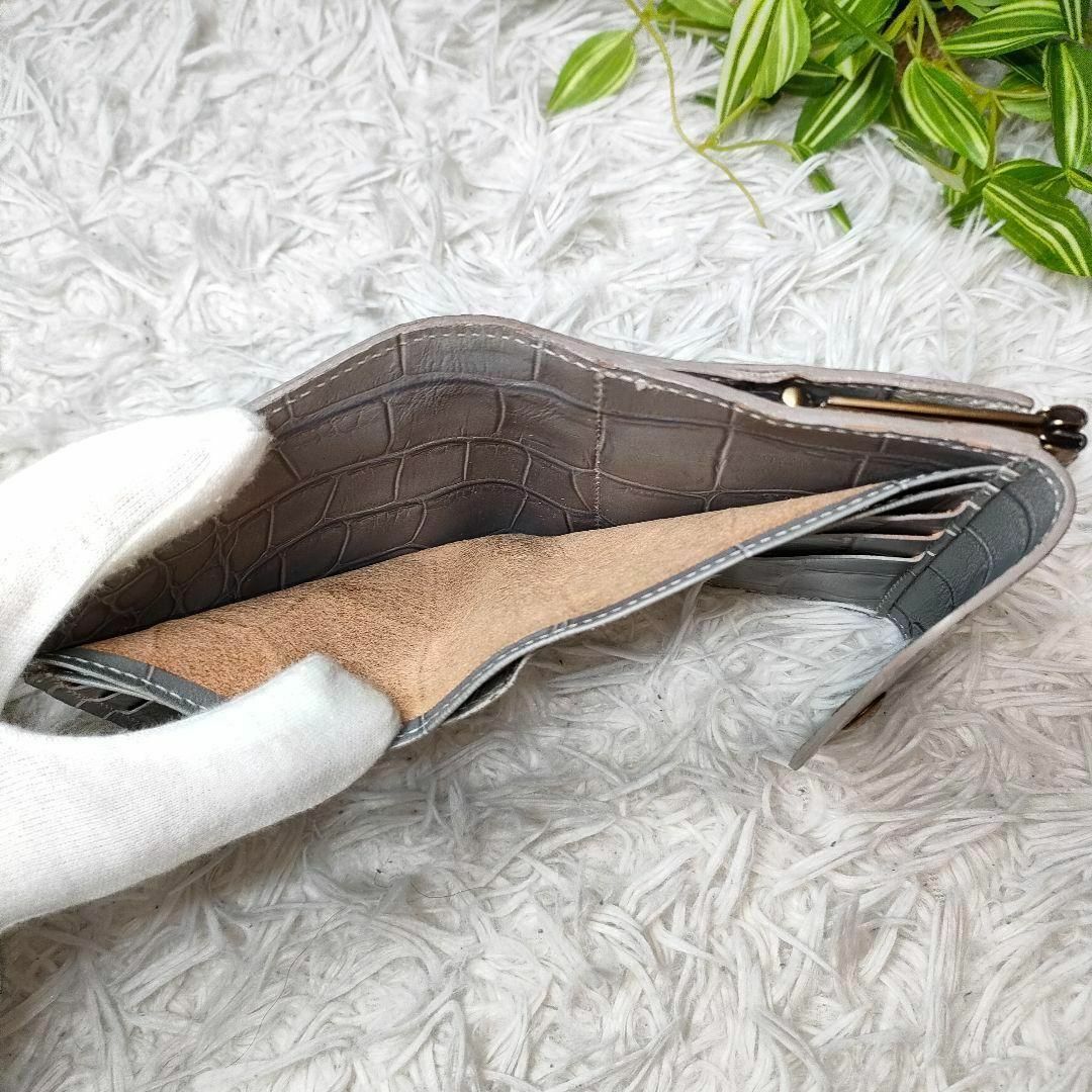 IL BISONTE - イルビゾンテ 二つ折り財布 クロコ グレー IL BISONTE - イルビゾンテ 二つ折り財布 クロコ グレー