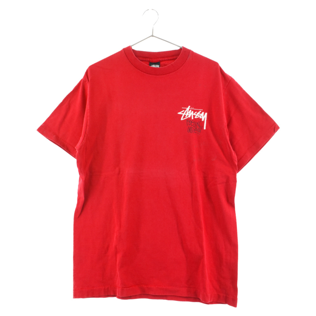STUSSY(ステューシー)のSTUSSY ステューシー 80s 黒タグ USA製 ラスタプリント半袖Tシャツ レッド メンズのトップス(Tシャツ/カットソー(半袖/袖なし))の商品写真