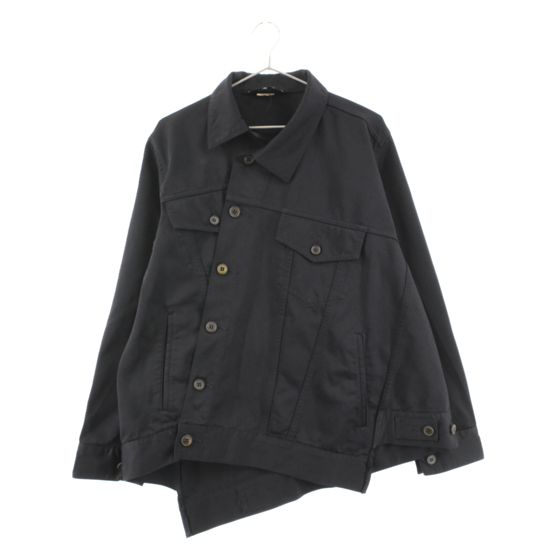 755センチ身幅COMME des GARCONS HOMME PLUS コムデギャルソンオムプリュス 製品染めポリ縮絨ねじれジャケット ブラック PB-J032 AD2018