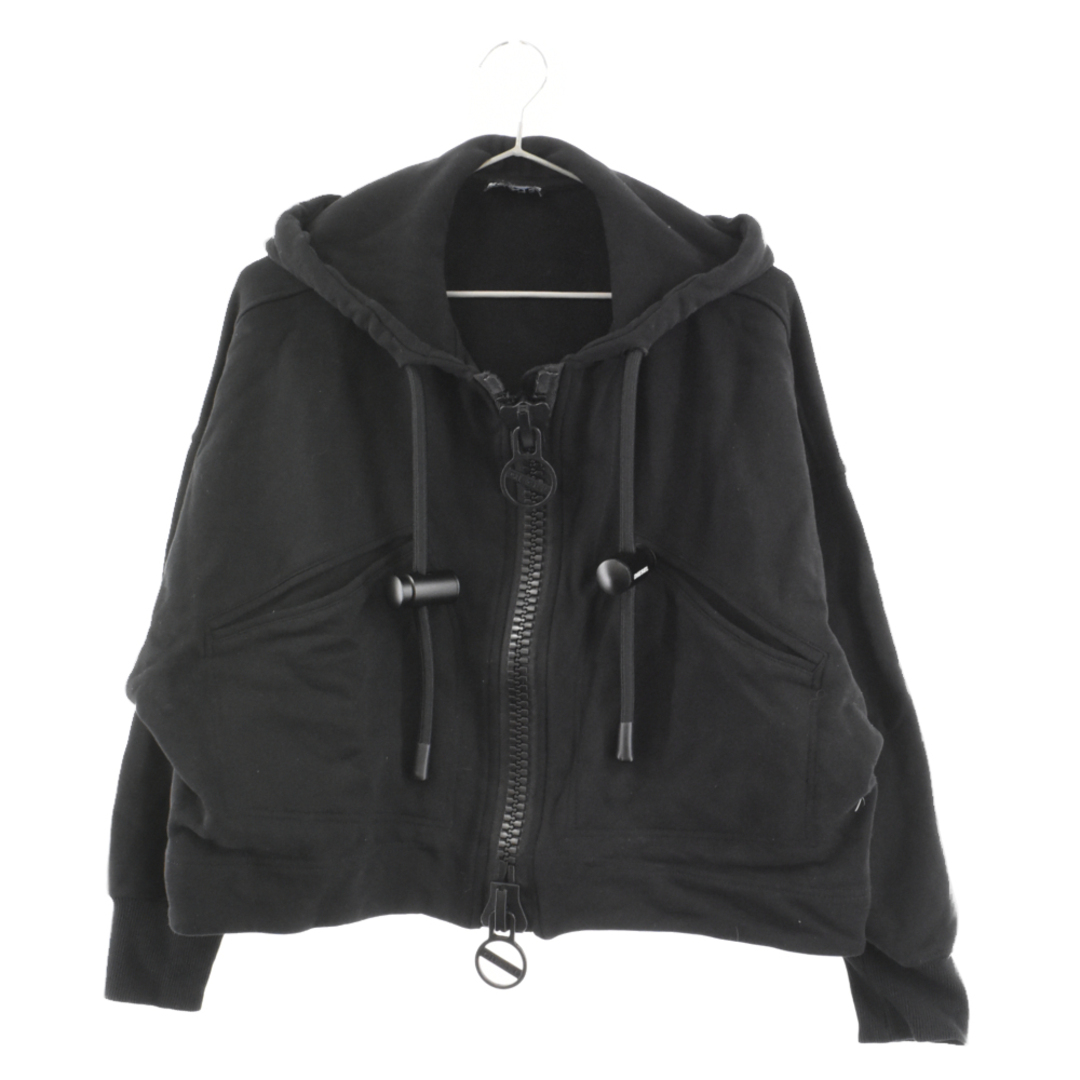 DIESEL(ディーゼル)のDIESEL ディーゼル F-CROPPY-ZIP CROPPED ZIP-UP HOODIE クロップド ジップアップ パーカー ブラック レディース A04577 レディースのトップス(パーカー)の商品写真