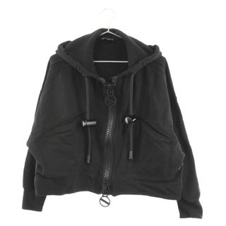 ディーゼル(DIESEL)のDIESEL ディーゼル F-CROPPY-ZIP CROPPED ZIP-UP HOODIE クロップド ジップアップ パーカー ブラック レディース A04577(パーカー)