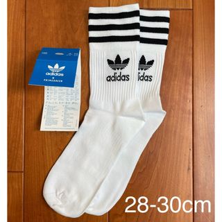 オリジナルス(Originals（adidas）)の新品　アディダス　28-30cm ソリッド　ミッドクルーソックス　白1足セット(ソックス)