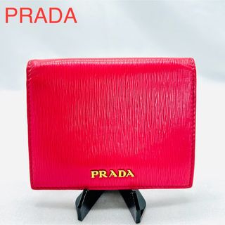 プラダ(PRADA)の美品 PRADA プラダ 三つ折り 財布 コンパクト財布　サフィアーノ　レザー(財布)