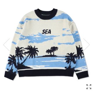 ウィンダンシー(WIND AND SEA)のWINDAND SEA SEA SUNSET SWEATER / BLUE  Ｌ(ニット/セーター)