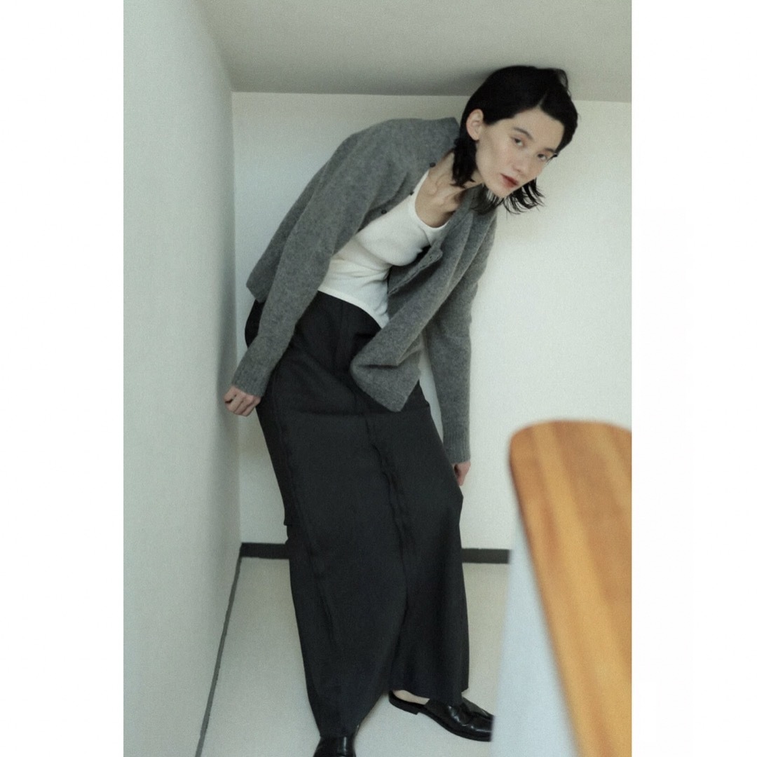 little $uzie(リトルスージー)のWool Twill Long Skirt / charcoal レディースのスカート(ロングスカート)の商品写真