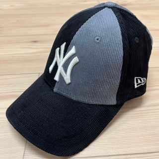 ニューエラー(NEW ERA)のニューエラ　NEW ERA NYヤンキース　ブラックxグレー　コーデュロイ生地(キャップ)