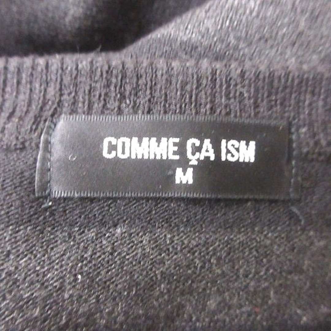 COMME CA ISM(コムサイズム)のコムサイズム ニット カットソー クルーネック ボーダー 長袖 M 黒 グレー メンズのトップス(ニット/セーター)の商品写真