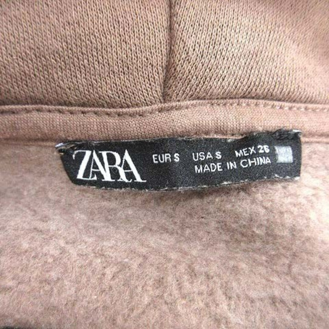 ZARA(ザラ)のザラ ZARA パーカー プルオーバー 長袖 裏起毛 S 茶 ブラウン /CT レディースのトップス(パーカー)の商品写真