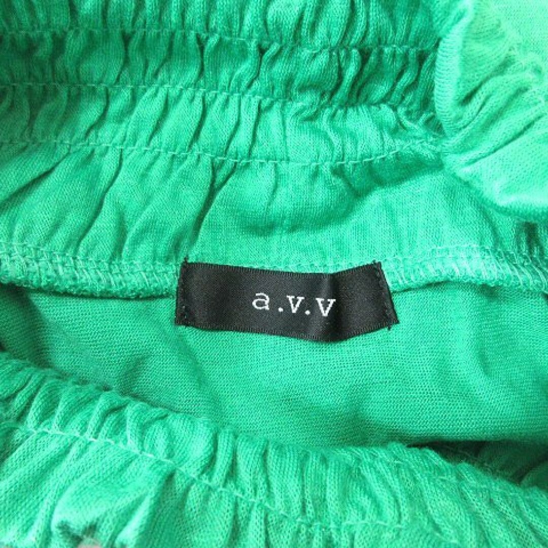 a.v.v(アーヴェヴェ)のアー・ヴェ･ヴェ カットソー ハイネック シャーリング 長袖 40 緑 グリーン レディースのトップス(カットソー(長袖/七分))の商品写真