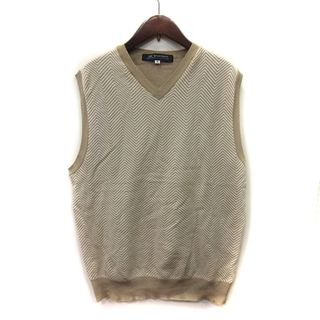 UNITED ARROWS green label relaxing - グリーンレーベルリラクシング ベスト ニット プルオーバー 総柄 M ベージュ