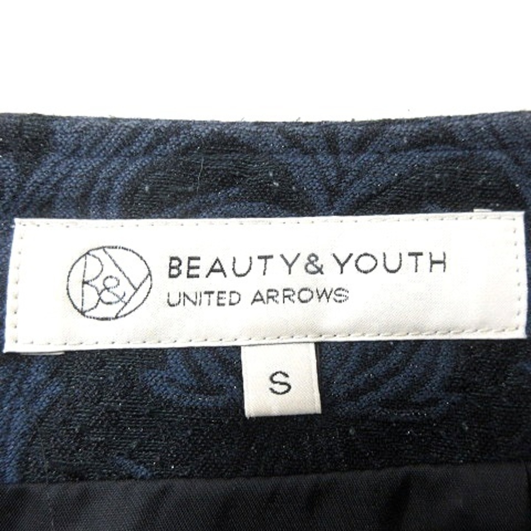 BEAUTY&YOUTH UNITED ARROWS(ビューティアンドユースユナイテッドアローズ)のユナイテッドアローズ ビューティー&ユース タイトスカート ミニ 総柄 S 紺 レディースのスカート(ミニスカート)の商品写真