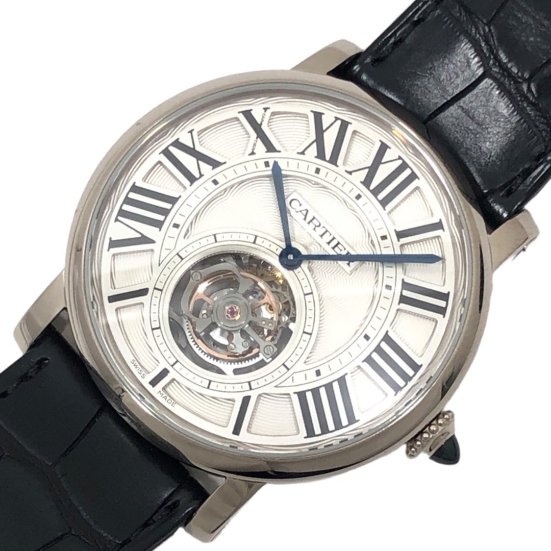 Cartier(カルティエ)の　カルティエ Cartier ロトンド ドゥ カルティエ フライング トゥールビヨン W1556216 シルバー文字盤  K18WG/レザーストラップ 自動巻き メンズ 腕時計 メンズの時計(その他)の商品写真