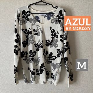 アズールバイマウジー(AZUL by moussy)のAZUL BY MOUSSY 花柄　薄手ニット　美品★(ニット/セーター)