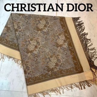 クリスチャンディオール(Christian Dior)の☆超美品☆Christian Dior 大判ショール ブランケット 花柄(マフラー/ショール)