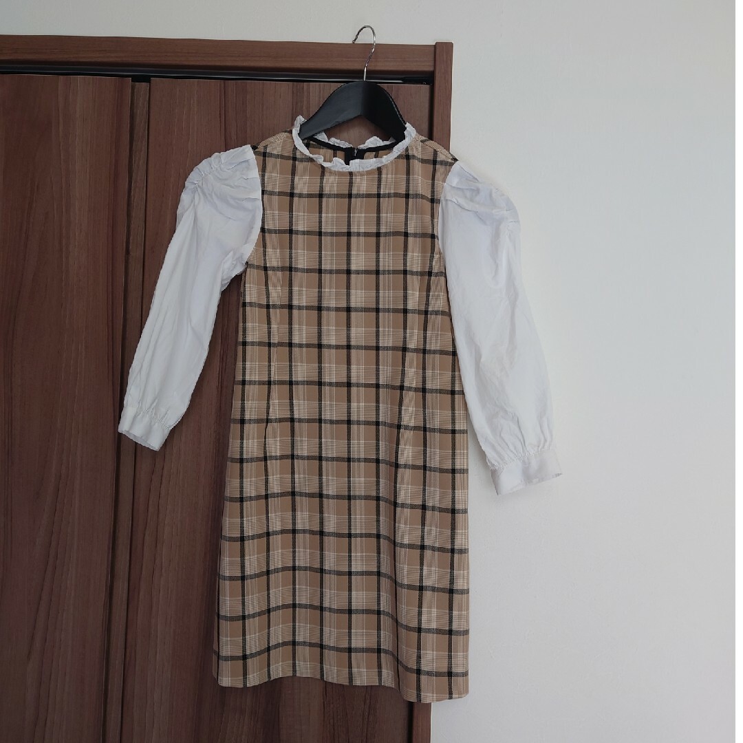 ZARA(ザラ)のチェックワンピース/ZARA キッズ/ベビー/マタニティのキッズ服女の子用(90cm~)(ワンピース)の商品写真