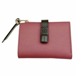 ロエベ(LOEWE)のLOEWE ロエベ アナグラム ジップ ウォレット ピンク レザー C660P30X01 二つ折り財布 レディース(財布)