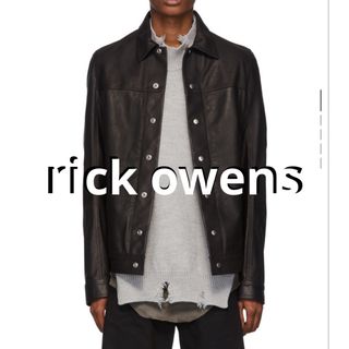 美品 Rick Owens BlackLeather Worker Jacket