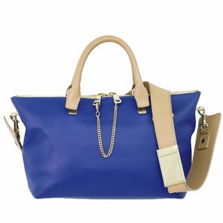 クロエ(Chloe)の本物 クロエ Chloe ベイリー 2WAY ショルダーバッグ ハンドバッグ ポシェット レザー ブルー Baylee バッグ 中古(ショルダーバッグ)