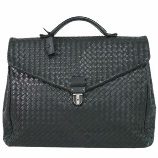 ボッテガヴェネタ(Bottega Veneta)の本物 ボッテガ ヴェネタ BOTTEGA VENETA イントレチャート ビジネスバッグ ブリーフケース ハンドバッグ レザー ブラック 122139 Intrecciato バッグ 中古(ビジネスバッグ)