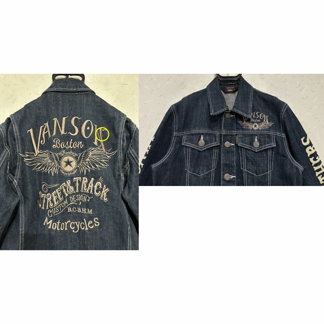 バンソン VANSON バック刺繍 袖ロゴ デニムジャケット ジージャン M バンソン VANSON バック刺繍 袖ロゴ デニムジャケット ジージャン M