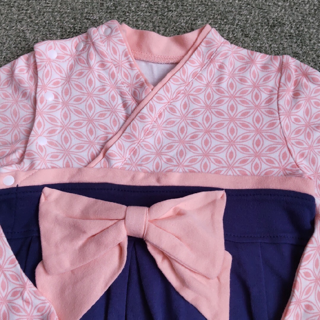 袴風ロンパース ベビー 80 キッズ/ベビー/マタニティのベビー服(~85cm)(和服/着物)の商品写真