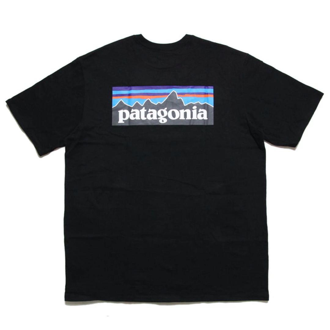 patagonia Tシャツ XXL P-6 LOGO ブラック　パタゴニアトップス