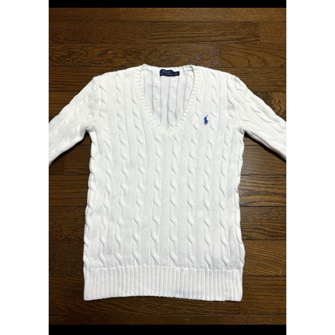 POLO RALPH LAUREN(ポロラルフローレン)の【希少 コバルトブルーポニー】 ラルフローレン Vネック ケーブル NO1763 レディースのトップス(ニット/セーター)の商品写真