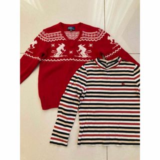 ポロラルフローレン(POLO RALPH LAUREN)のバーバリー　ラルフローレン　セーターニット110120130 キッズ赤トップス(ニット)