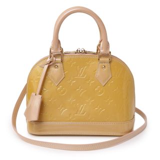 ルイヴィトン(LOUIS VUITTON)のルイ ヴィトン アルマ BB 2way 斜め掛け ショルダー ハンドバッグ パテント エナメル ヴェルニ レザー ローズフロランタン ベージュ イエロー ゴールド金具 M91607 LOUIS VUITTON（美品）(ハンドバッグ)