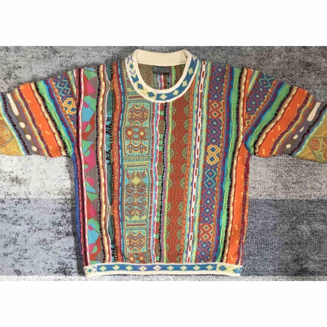 圧巻の幾何学模様 芸術 90's COOGI クージー ニット セーター S 圧巻の幾何学模様 芸術 90's COOGI クージー ニット セーター S