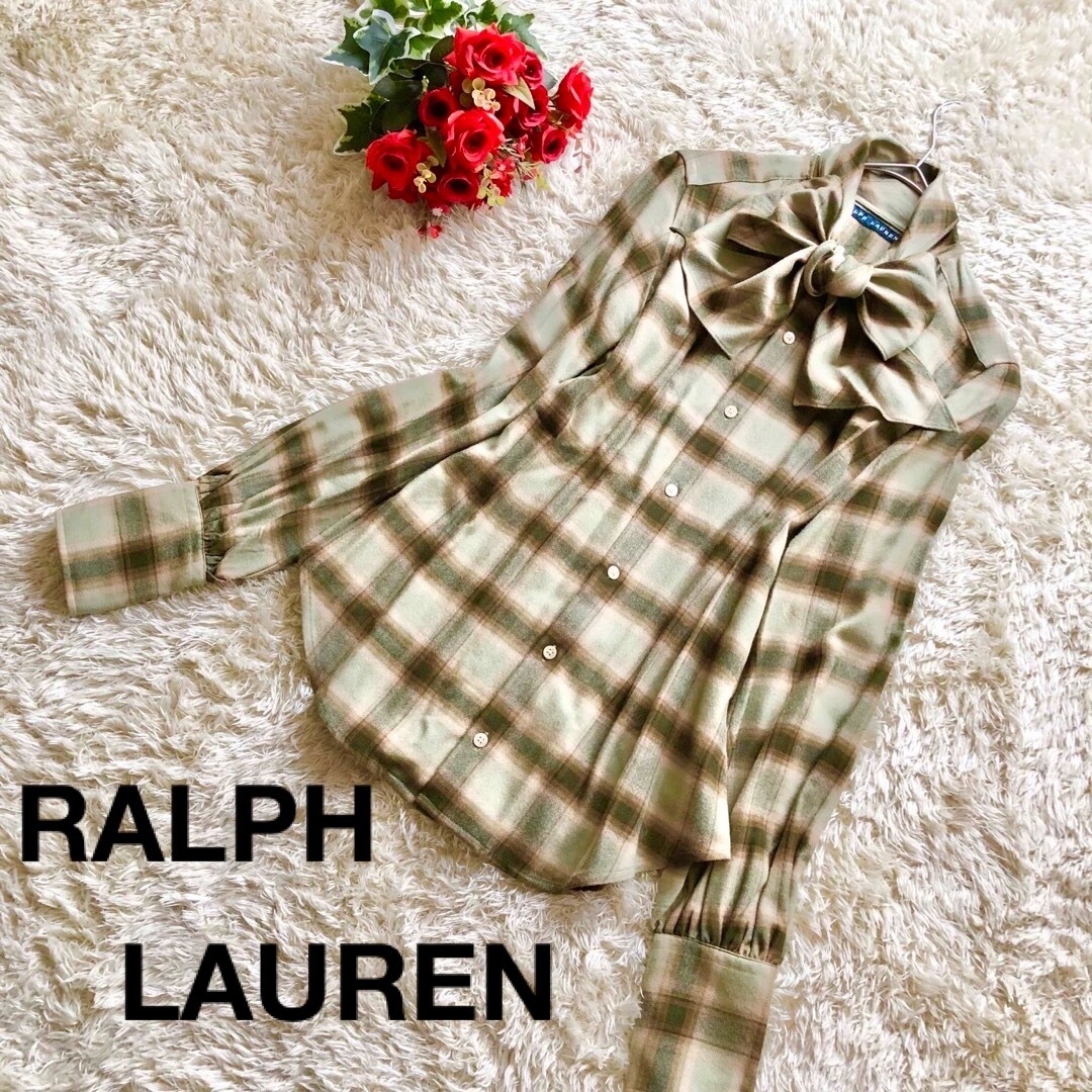 Ralph Lauren(ラルフローレン)のラルフローレン✨ボウタイ　リボン　チェックブラウス レディースのトップス(シャツ/ブラウス(長袖/七分))の商品写真