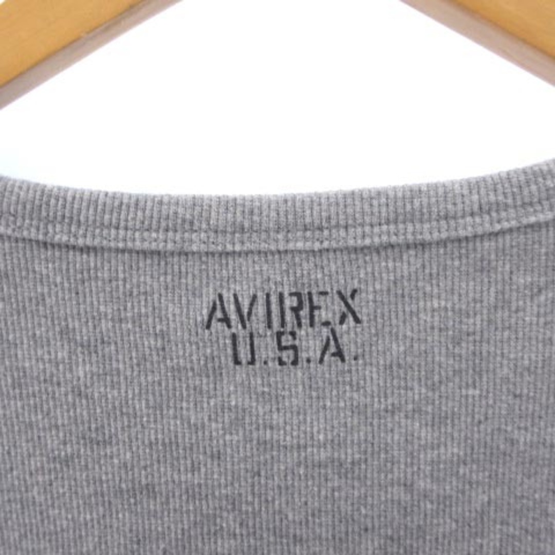 AVIREX(アヴィレックス)のアヴィレックス デイリー テレコ Tシャツ カットソー 長袖 グレー XL メンズのトップス(Tシャツ/カットソー(七分/長袖))の商品写真