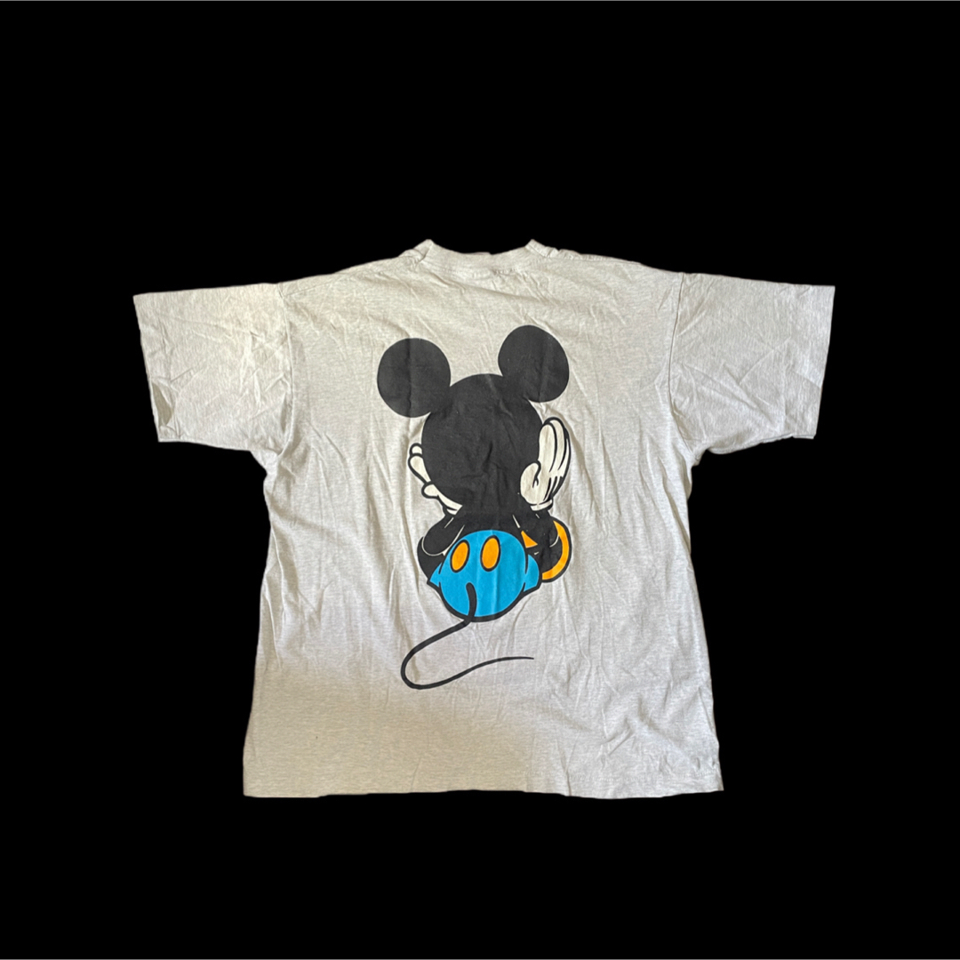 Disney(ディズニー)の【90'S 】M&C お座りミッキーTEE 希少　霜降りグレー　ＸＬ　ディズニー メンズのトップス(Tシャツ/カットソー(半袖/袖なし))の商品写真