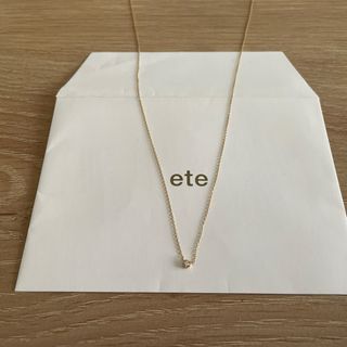 【美品】ete ネックレス　プラチナコーティング　キュービックジルコニア