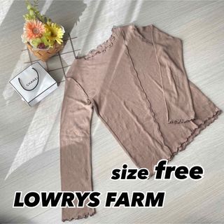 ローリーズファーム(LOWRYS FARM)の【美品】LOWRYSFARM ローリーズファーム 薄手ニット ブラウン(カットソー(長袖/七分))