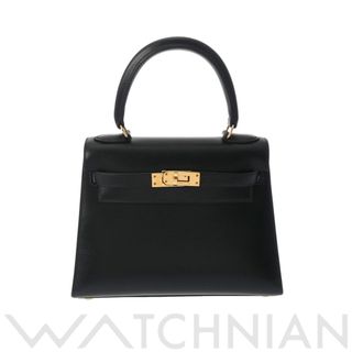 エルメス(Hermes)の中古 エルメス HERMES レディース ハンドバッグ ブラック /ゴールド金具 ボックスカーフ(ハンドバッグ)