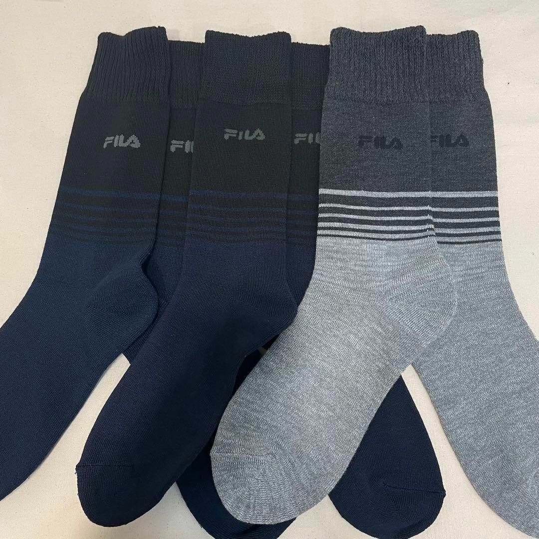 FILA(フィラ)の新品☆FILA フィラ 厚手 パイル生地 ミドル丈 靴下 3足 25〜27㎝③ メンズのレッグウェア(ソックス)の商品写真