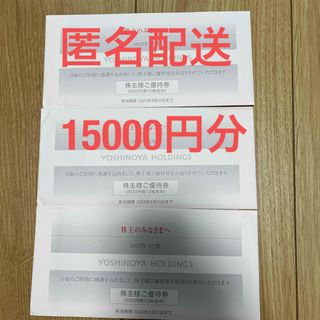 優待券/割引券吉野家　株主優待40枚　12,000円分　2022/05/31