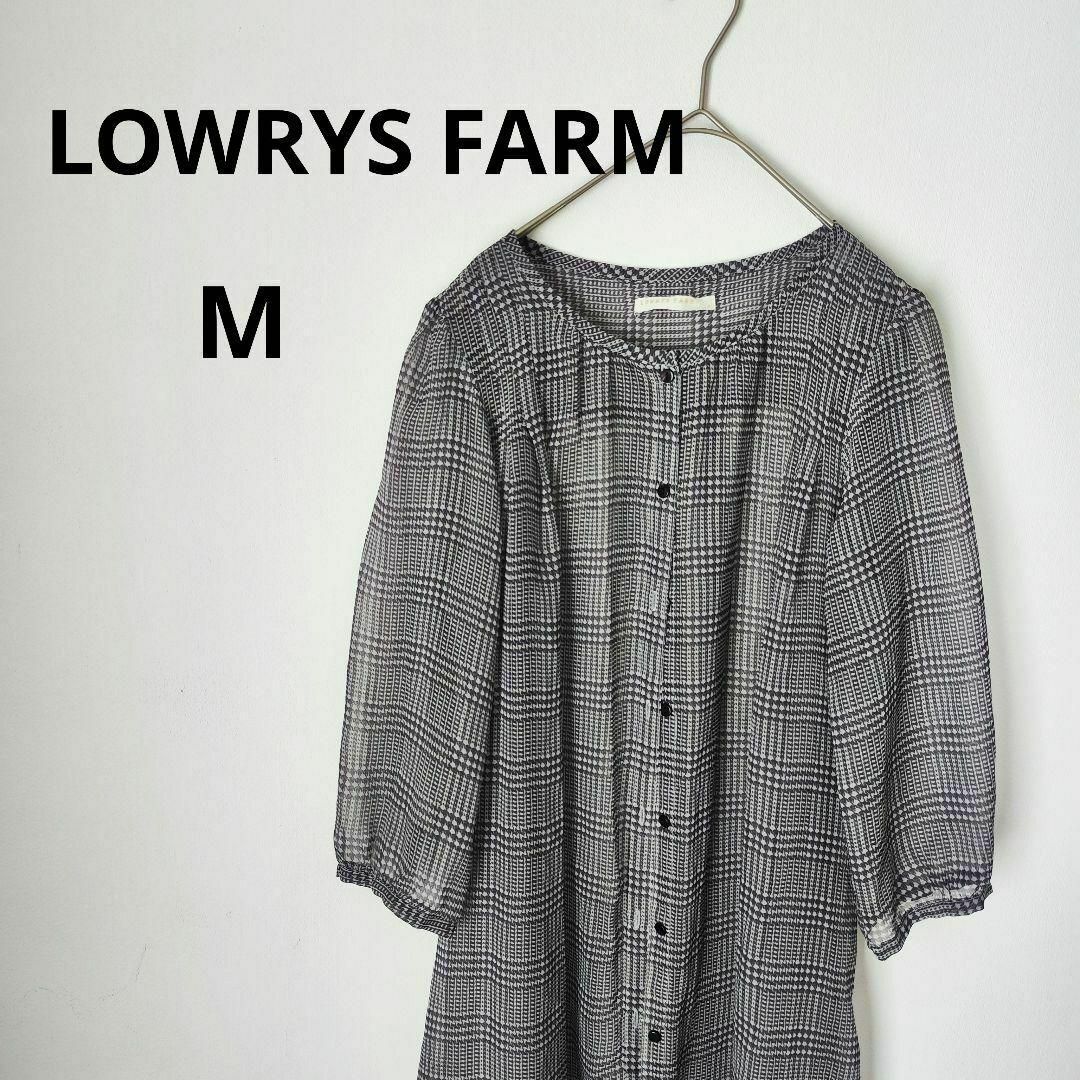 LOWRYS FARM(ローリーズファーム)の【LOWRYS FARM】ローリーズファーム(M) 総柄シャツブラウス【美品】 レディースのトップス(シャツ/ブラウス(長袖/七分))の商品写真