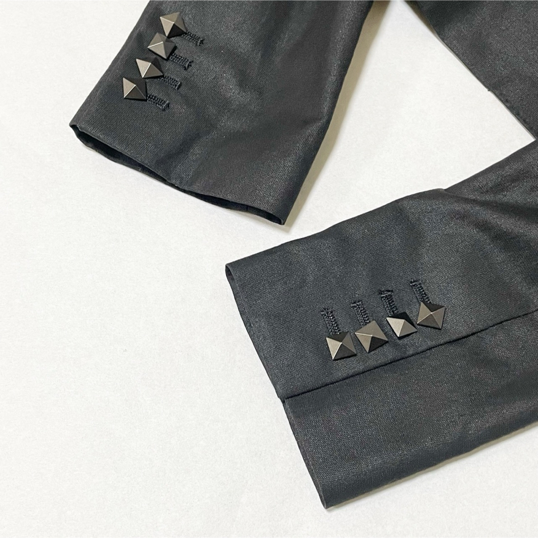 BUFFALO BOBS(バッファローボブス)のバッファローボブズ テーラードジャケット チェーン付 M相当 ブラック リネン混 メンズのジャケット/アウター(テーラードジャケット)の商品写真