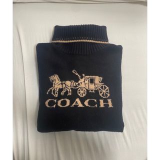 コーチ(COACH)の【美品】COACH タートルネック　セーター　バイカラー　カシミヤ　(ニット/セーター)