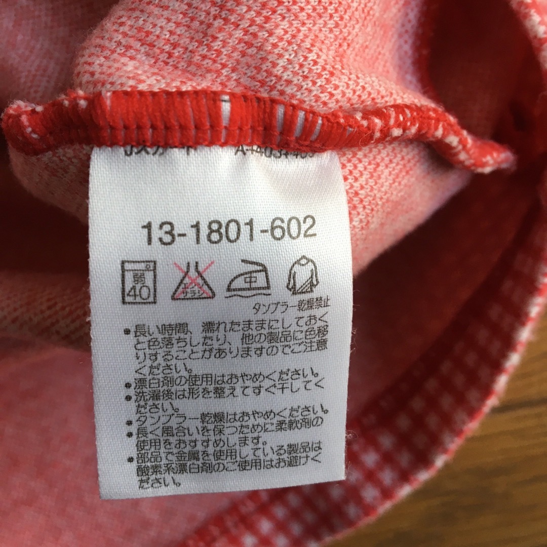 mikihouse(ミキハウス)のミキハウス　女の子　ワンピース　赤　チェック　80 キッズ/ベビー/マタニティのベビー服(~85cm)(ワンピース)の商品写真