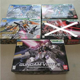 バンダイ(BANDAI)のガンプラ５点　ガンダムOO　エクシア　デュナメス　キュリオス　ナドレ　ヴァーチェ(模型/プラモデル)