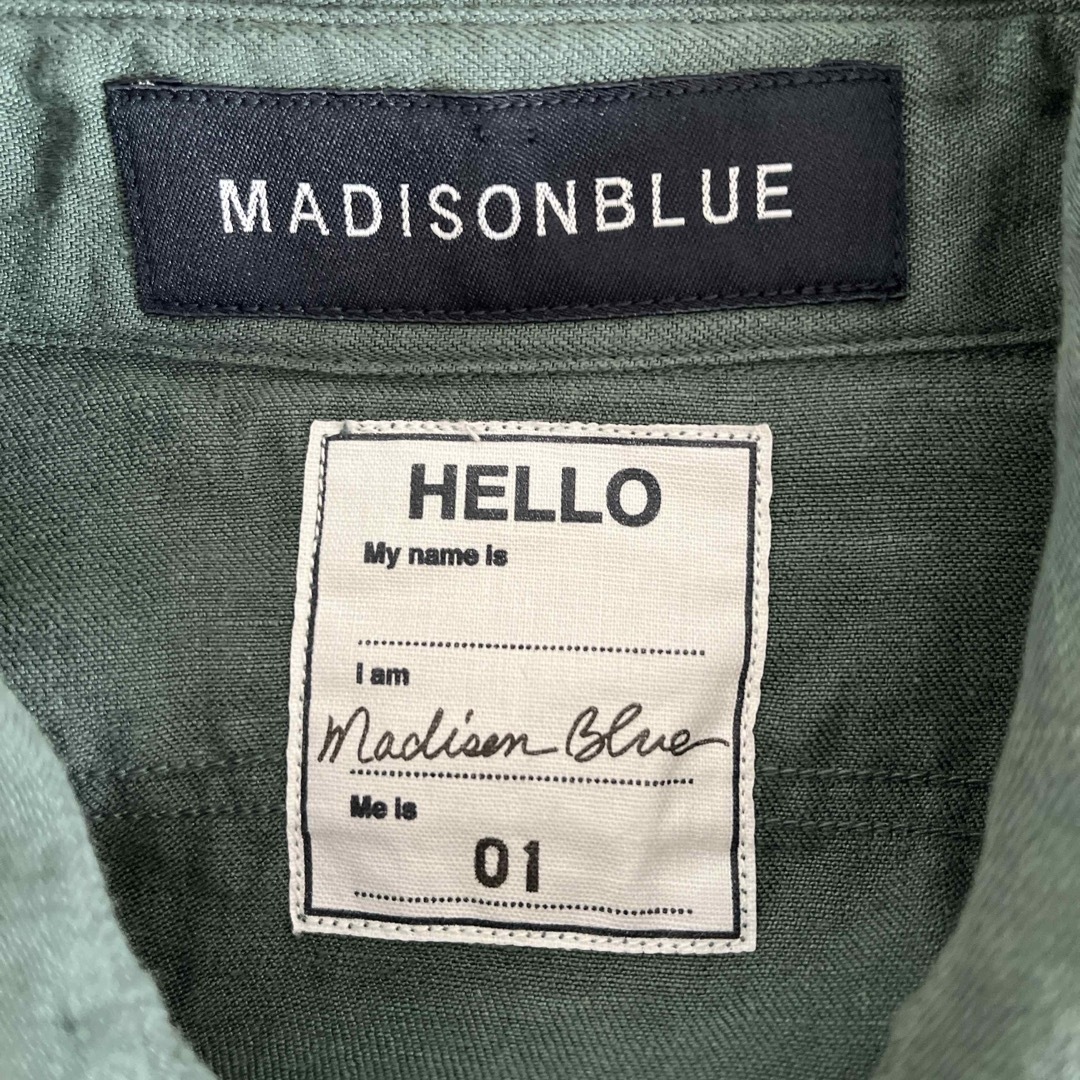 MADISONBLUE(マディソンブルー)のマディソンブルー　ハンプトンリネンシャツ　01グリーン レディースのトップス(シャツ/ブラウス(長袖/七分))の商品写真