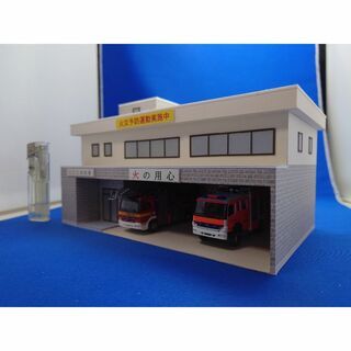 ◎オリジナル公共建築模型02◎スケール1/87 HOゲージ 鉄道模型 消防署(鉄道模型)