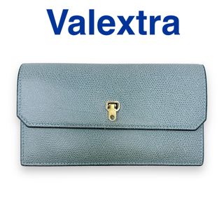 ヴァレクストラ(Valextra)のヴァレクストラ 長財布 シティウォレット カードケース付き レザー ブルーグレー(財布)