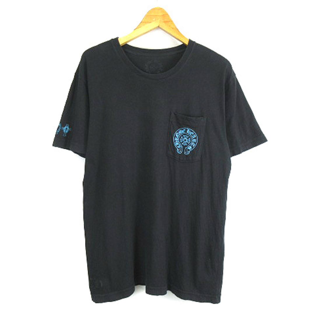 Chrome Hearts(クロムハーツ)のクロムハーツ ホースシュー ロゴ バック クロス ポケット Tシャツ 黒 L メンズのトップス(Tシャツ/カットソー(半袖/袖なし))の商品写真