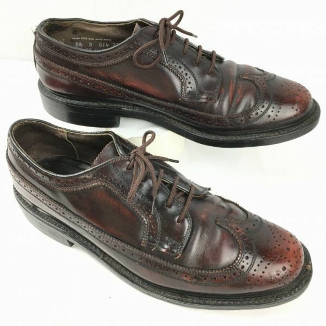 試着交換OK！希少ビンテージ/Vintage ！Coburne Square/コバーンスクエア【size8.5D　26.0-26.5】ロングウイングチップ　バーガンディ/メンズ/菅NO.WZG-120 #BUZZBERG　-WZG-120-6thBAZZBERGgt